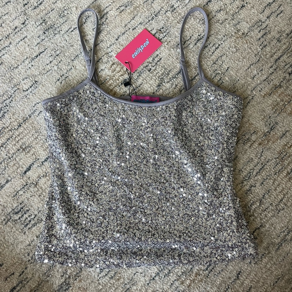 NWT Edikted Celene Sequin Tank Top